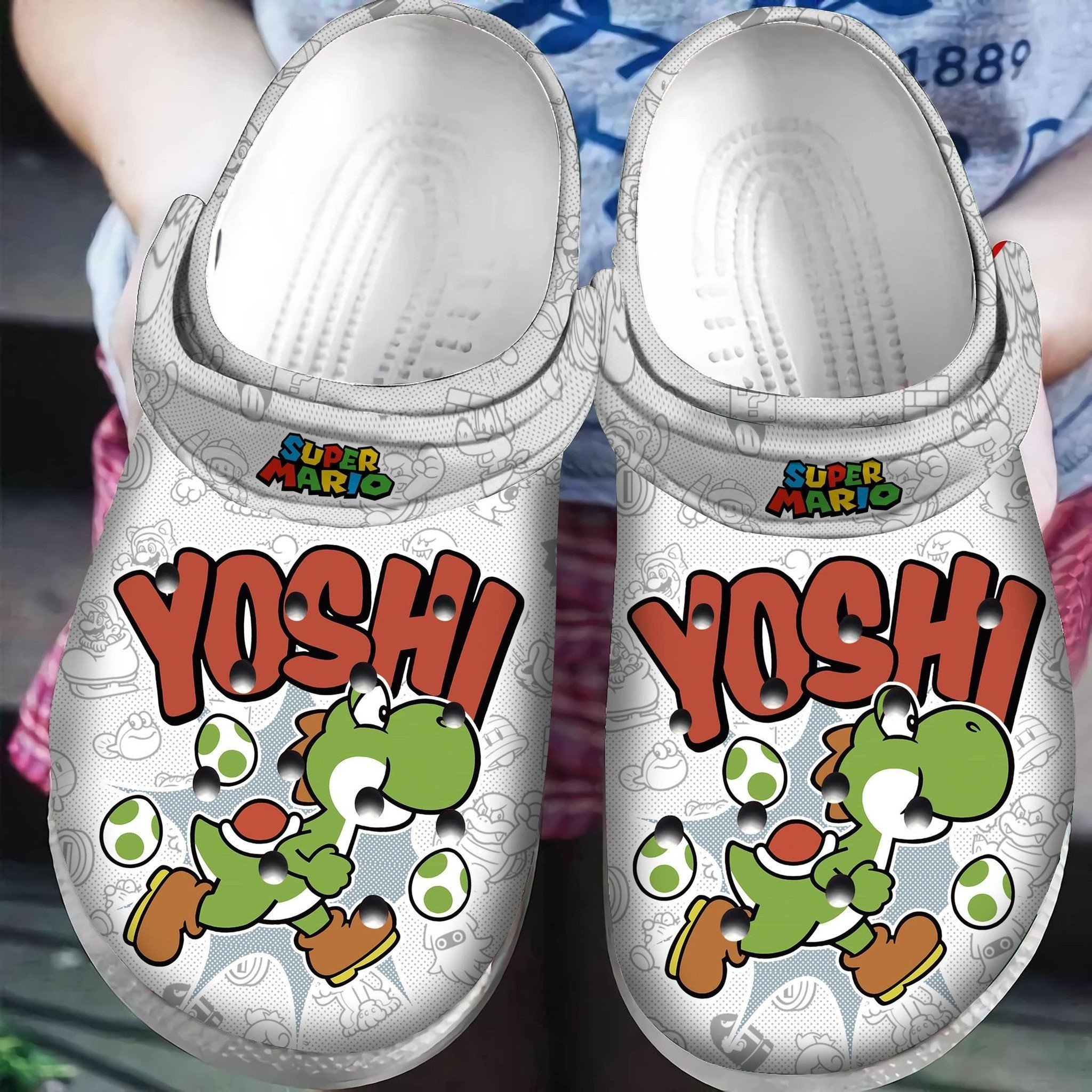 Yoshi Super Mario Crocs Crocband Clogs Shoes Comfortable For Men Women and Kids
