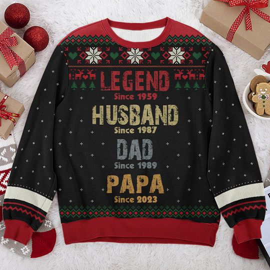You Are A Legend - Family Personalized Ugly Sweatshirt - Christmas Gift For Dad, Grandpa - Image 4