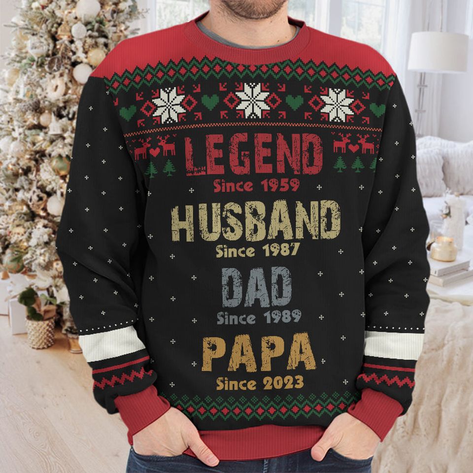 You Are A Legend - Family Personalized Ugly Sweatshirt - Christmas Gift For Dad, Grandpa - Image 2
