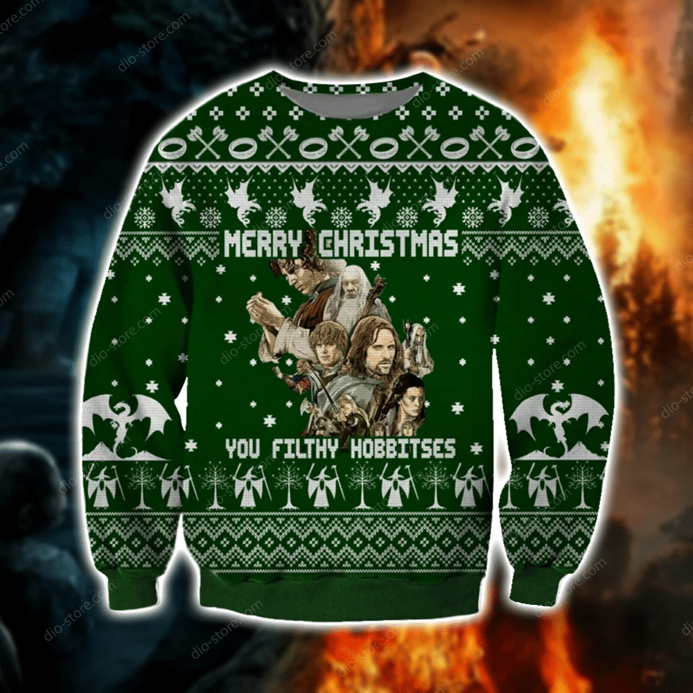 You Filthy Hobbitses Ugly Christmas Sweater Adult 3D Funny Matching for family