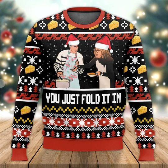You Just Fold It In Meme Christmas Ugly Sweatshirts, Schitts Creek Tv Show Ugly Sweatshirts - Image 4
