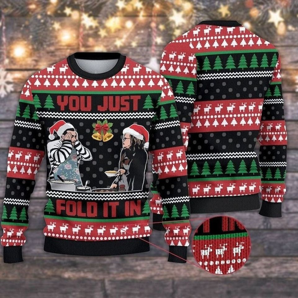 You Just Fold It In Schitts Creek Ugly Christmas, David Rose Ugly Sweater
