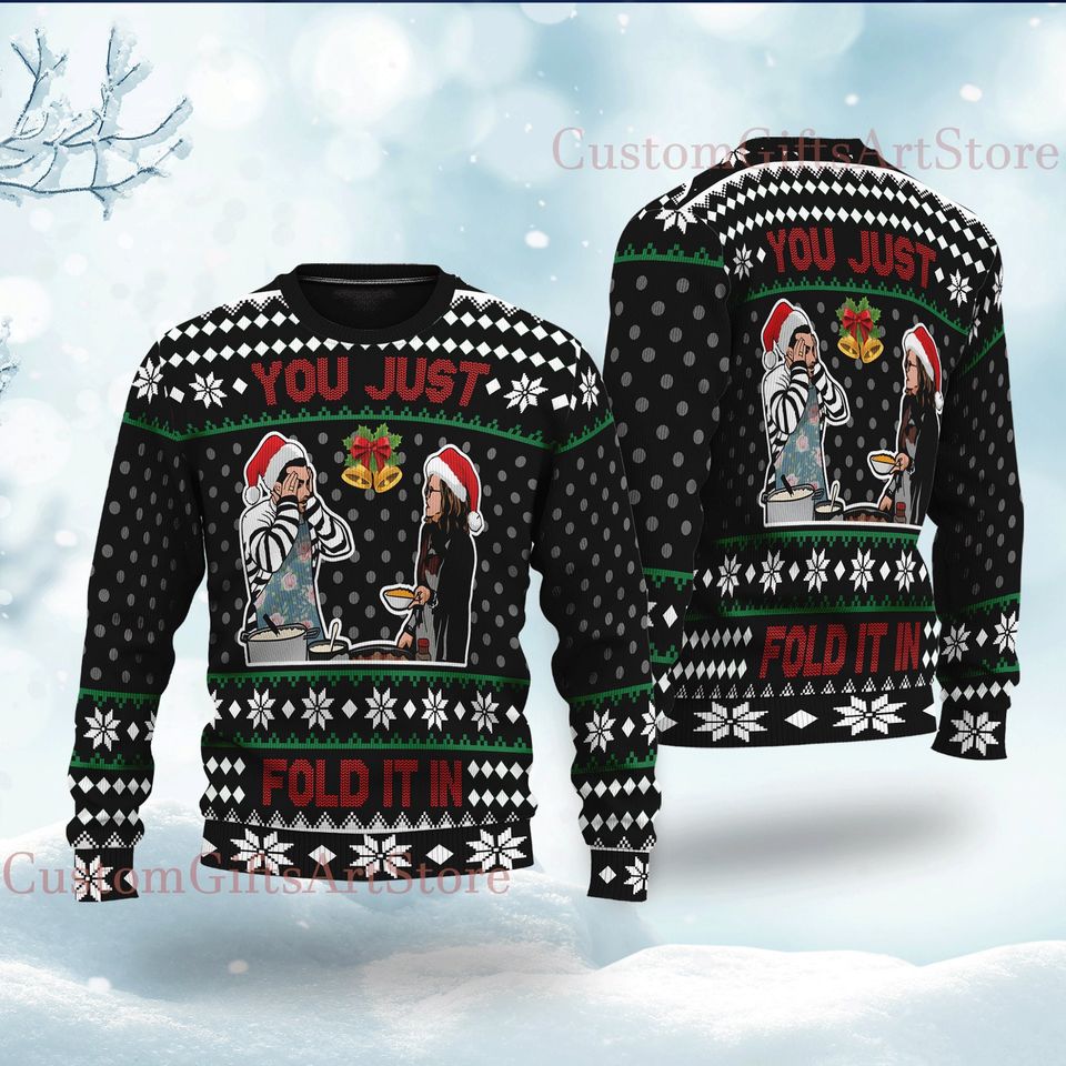 You Just Fold It In Schitts Creek Ugly Christmas Sweater