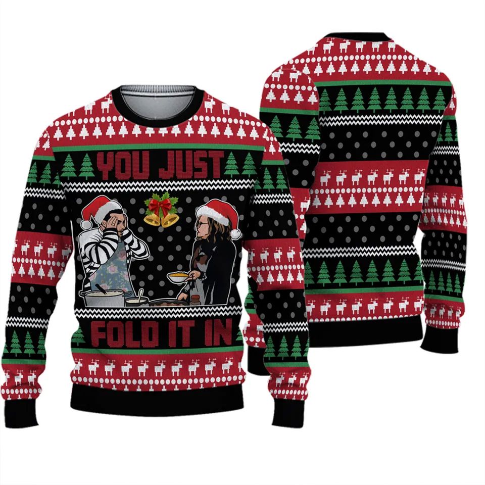 You Just Fold It In Vintage Ugly Christmas Sweater