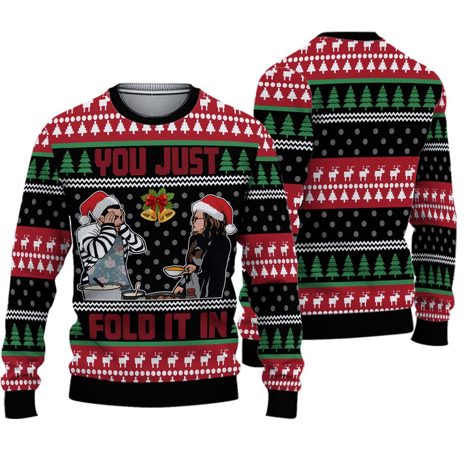 You Just Fold It In Vintage Ugly Christmas Sweater