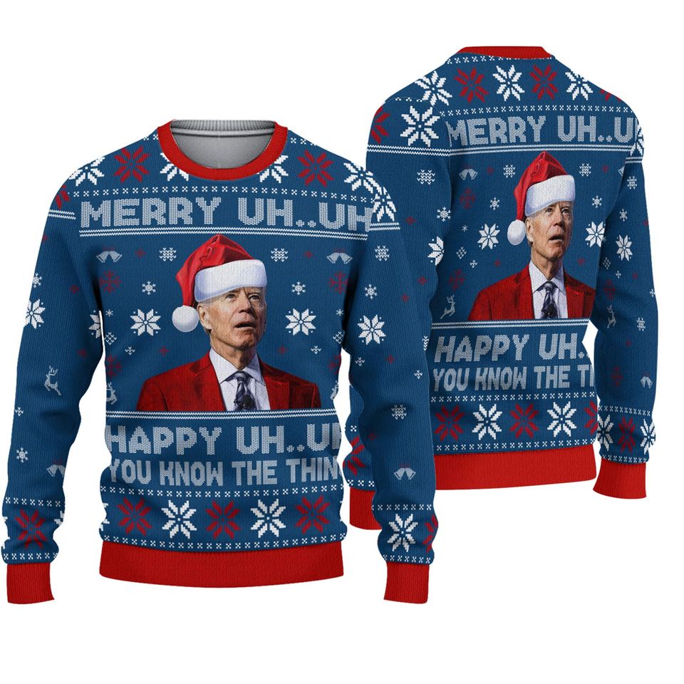You Know The Thing Merry UH UH Ugly Christmas 3D Sweater