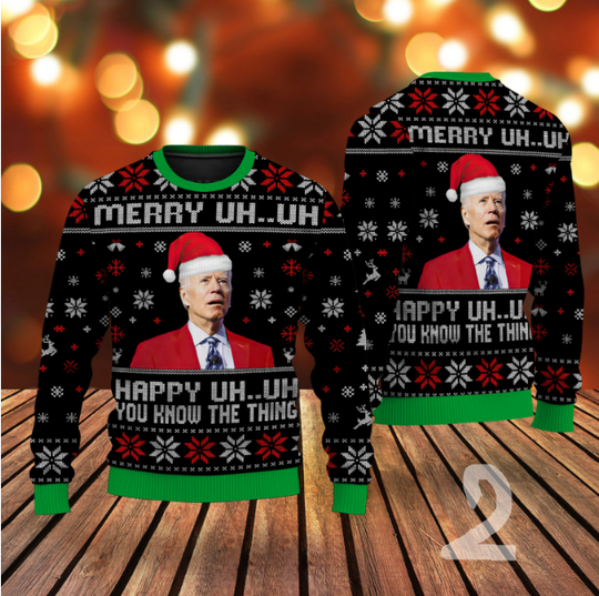 You Know The Thing Merry UH UH Ugly Christmas 3D Sweater - Image 5