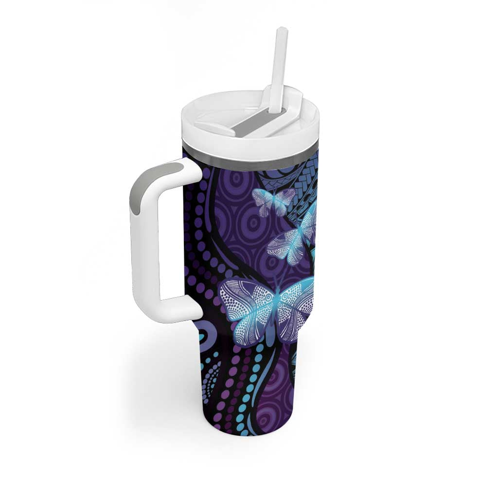 You Matter Suicide Prevention Awareness Butterfly Aboriginal Mix Polynesian Custom Stanley Cup 40 oz 30 oz Tumbler With HandleTVC2301349 - Image 2