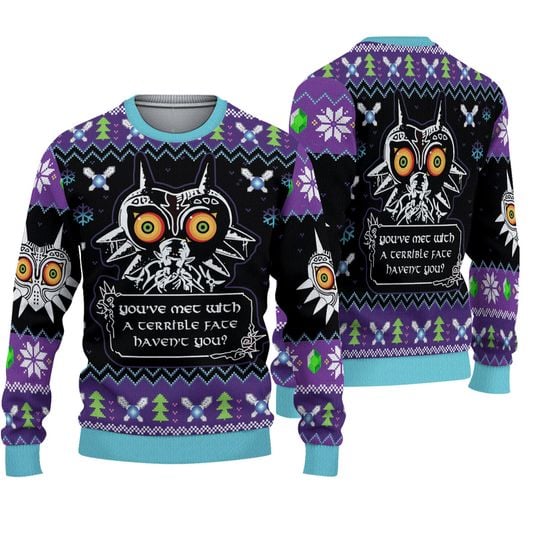 You Met With a Terrible Fate Majoras Mask The Legend of Zelda Ugly Christmas Sweater - Image 2