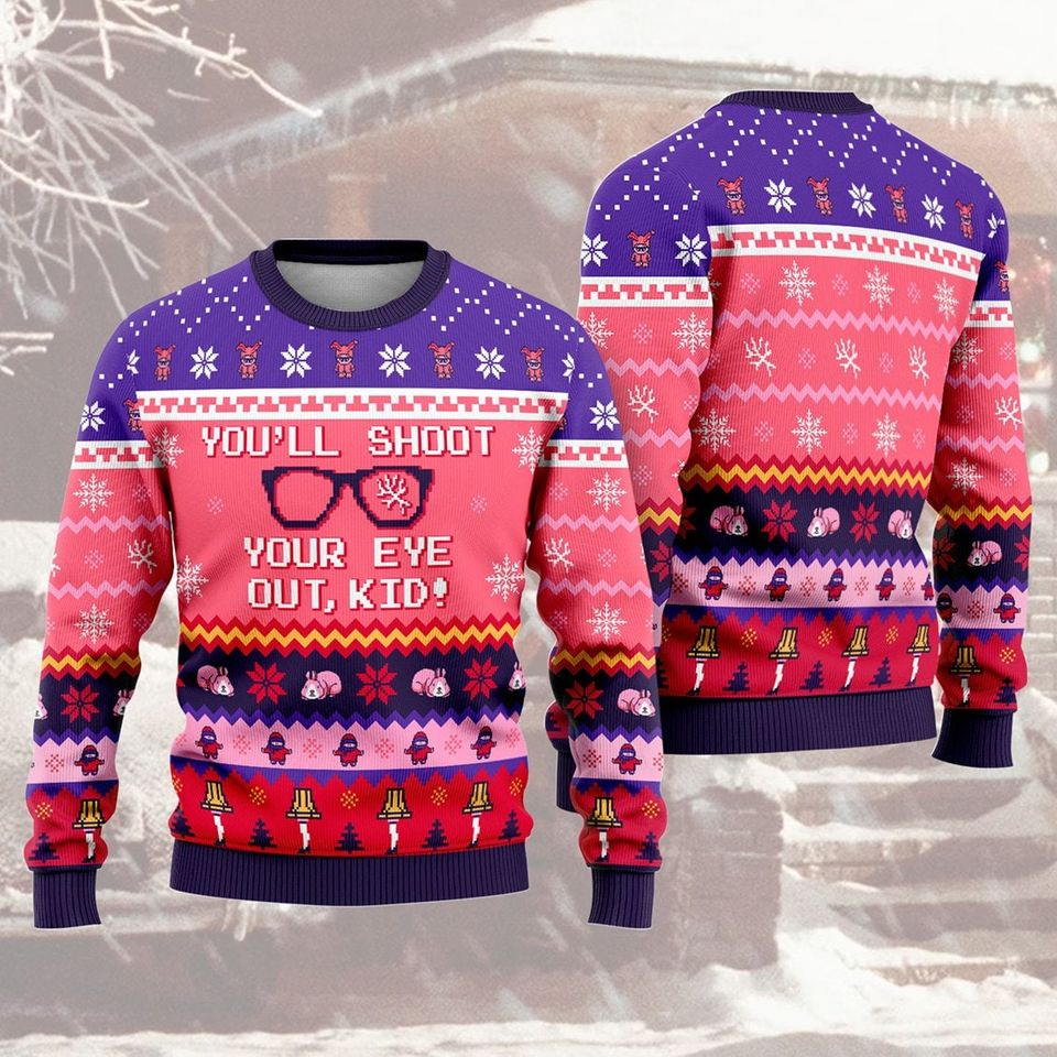 You'll Shoot Your Eye Out Ugly Christmas Sweater, A Christmas Story Inspired - Image 2