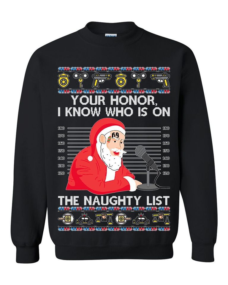 Your Honor I Know Who Is On The Naughty List Ugly Christmas Sweater