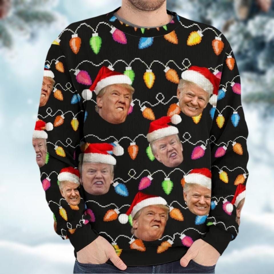 Your Santa Is Finally Here In Dc Ugly Sweater, Trump 2024 Election Ugly Christmas - Image 2