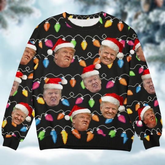 Your Santa Is Finally Here In Dc Ugly Sweater, Trump 2024 Election Ugly Christmas - Image 8