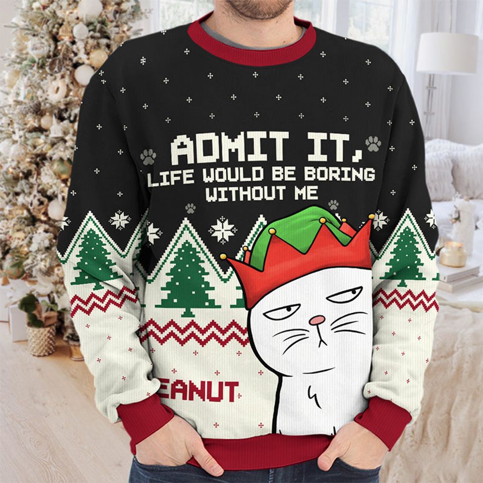 Your Tiny Furry Overlords - Cat Personalized Ugly Sweatshirt - Christmas Gift For Pet Owners, Pet Lovers - Image 3