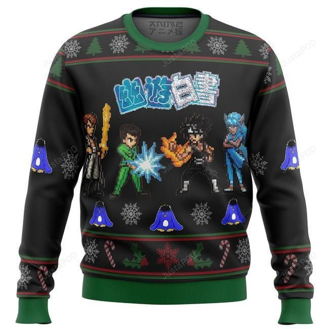 Yu Yu Hakusho Ghost Fighter Sprites Ugly Christmas Sweater Adult 3D Funny Matching for family