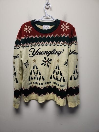 YUENGLING SPREAD SOME CHEER UGLY CHRISTMAS SWEATER RED BEER UNISEX LARGE - Image 5