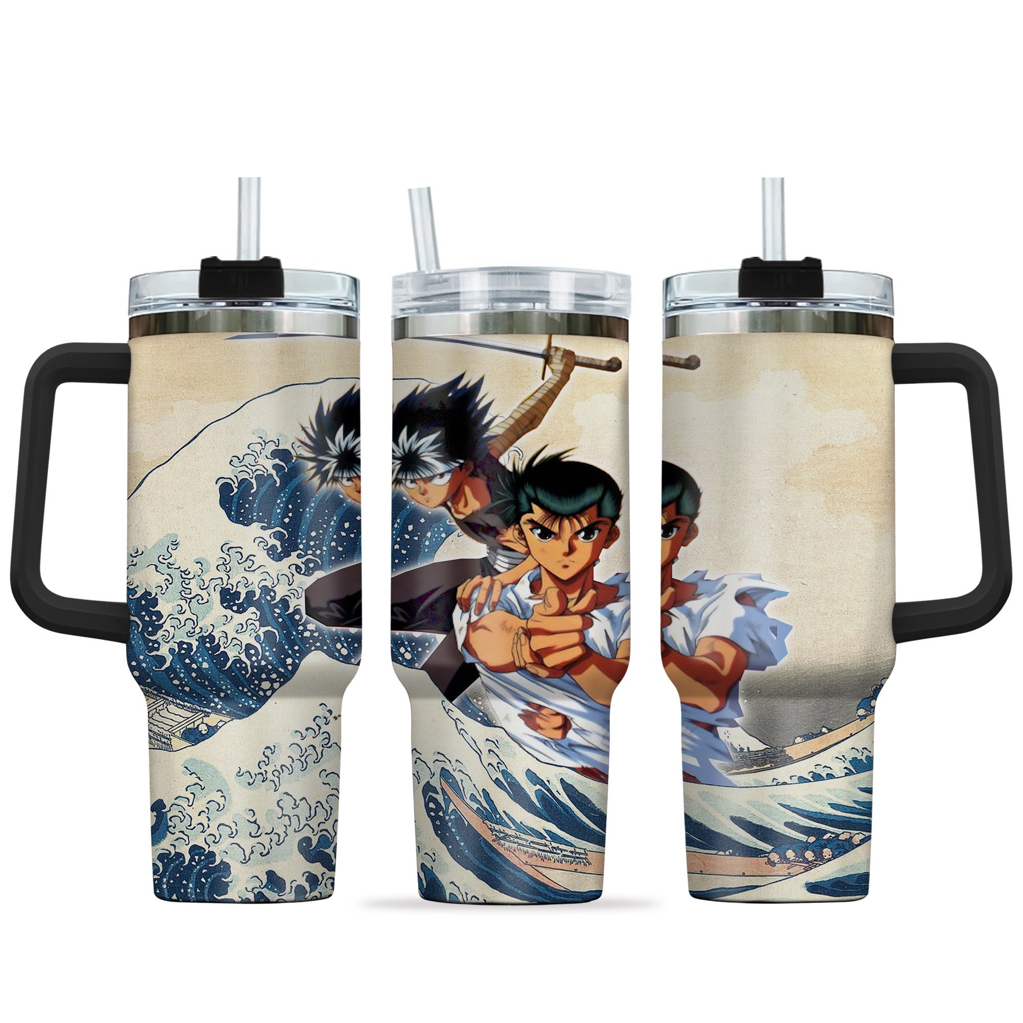 Yusuke x Hiei Anime Custom Stanley Cup 40 oz 30 oz Tumbler With HandleTVC2301147