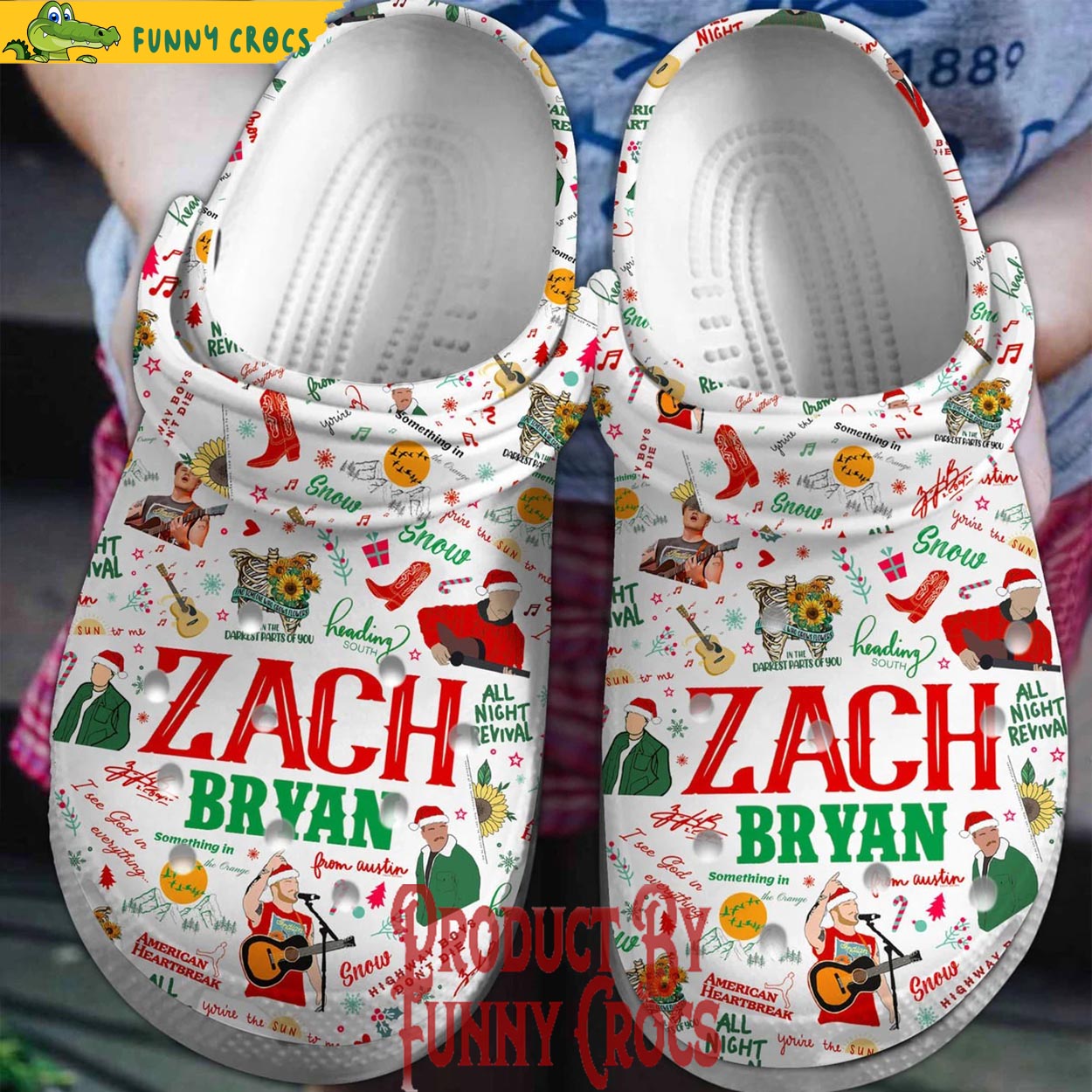 Zach Bryan Music Christmas Crocs Crocband Clogs Shoes Comfortable For Men Women and Kids