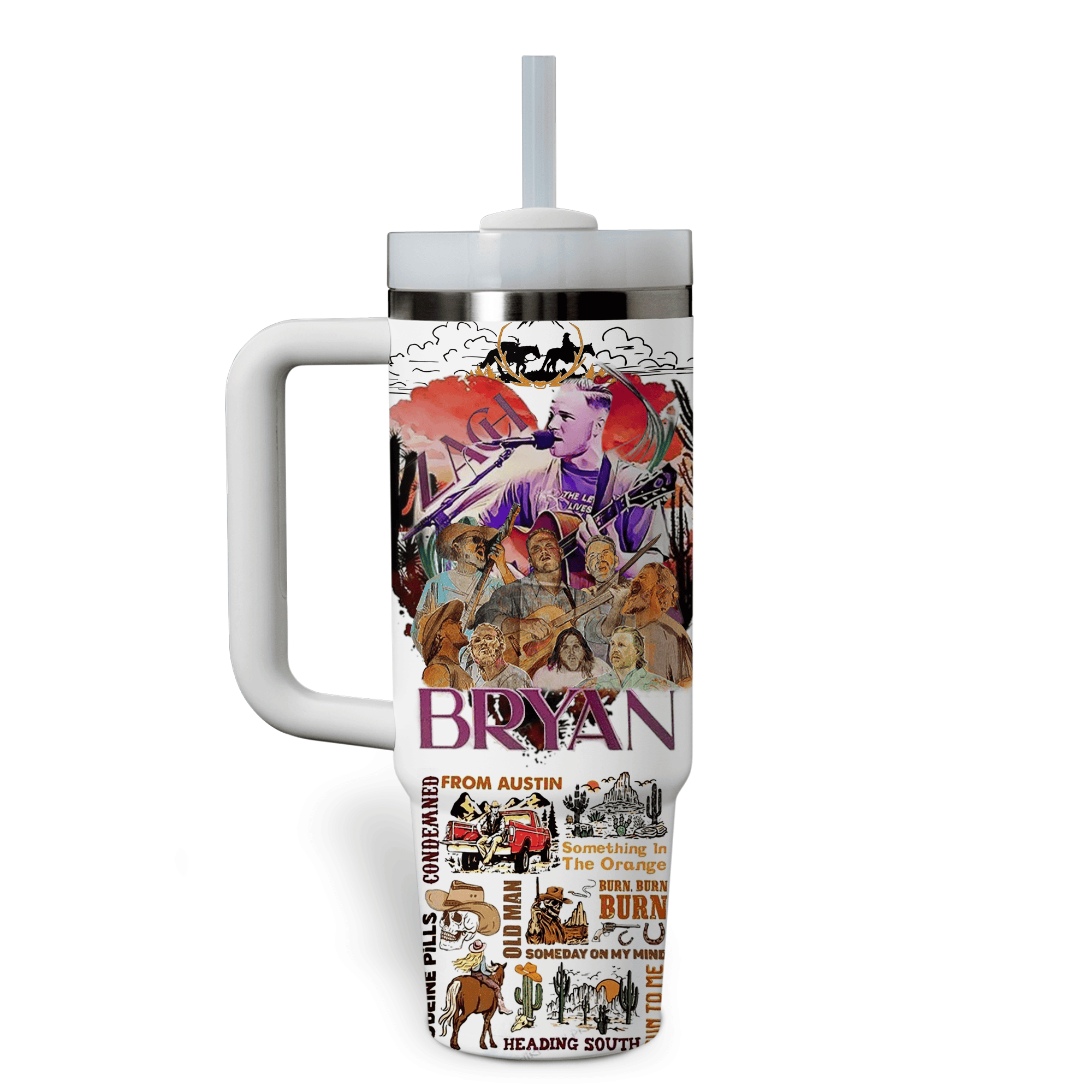 Zach Bryan Music Custom Stanley Cup 40 oz 30 oz Tumbler With HandleTVC2301795 - Image 4