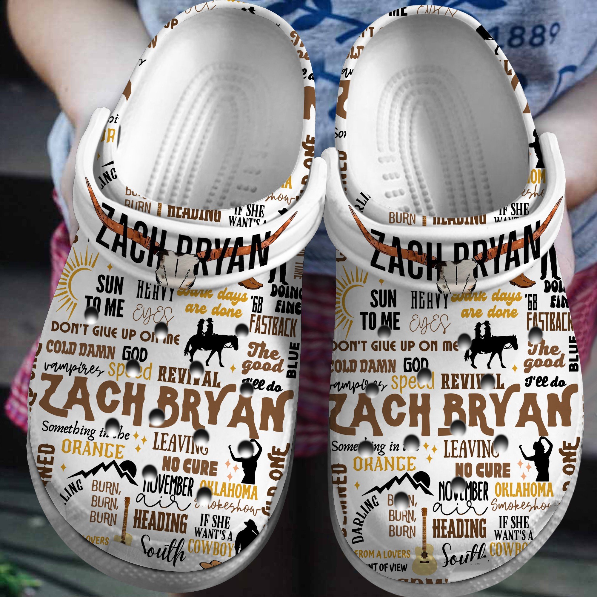 Zach Bryan Singer Music Crocs Crocband Clogs Shoes Comfortable For Men Women and Kids
