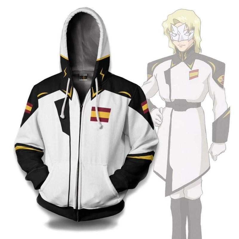 Zaft White Cosplay Costume Mobile Suit Gundam 3D All Over Print Hoodie, Zip Hoodie