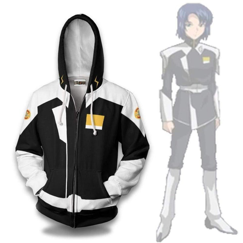 ZAnimeT Gundam Black Uniform Unisex Casual 3D All Over Print Hoodie, Zip Hoodie