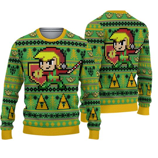 Zelda Holiday Link Ugly Christmas Legend Sweater - Image 2