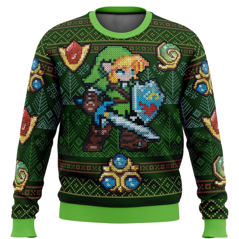 Zelda Link Green Ugly Christmas Sweater, Legend of Zelda 3D Sweater