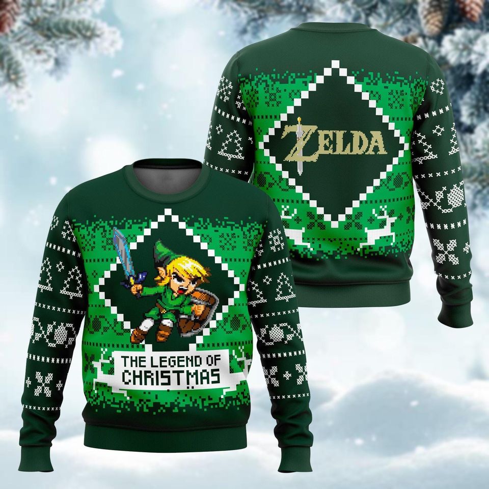 Zelda Link Ugly Christmas Sweater, Legend Of Zelda  Xmas Sweater