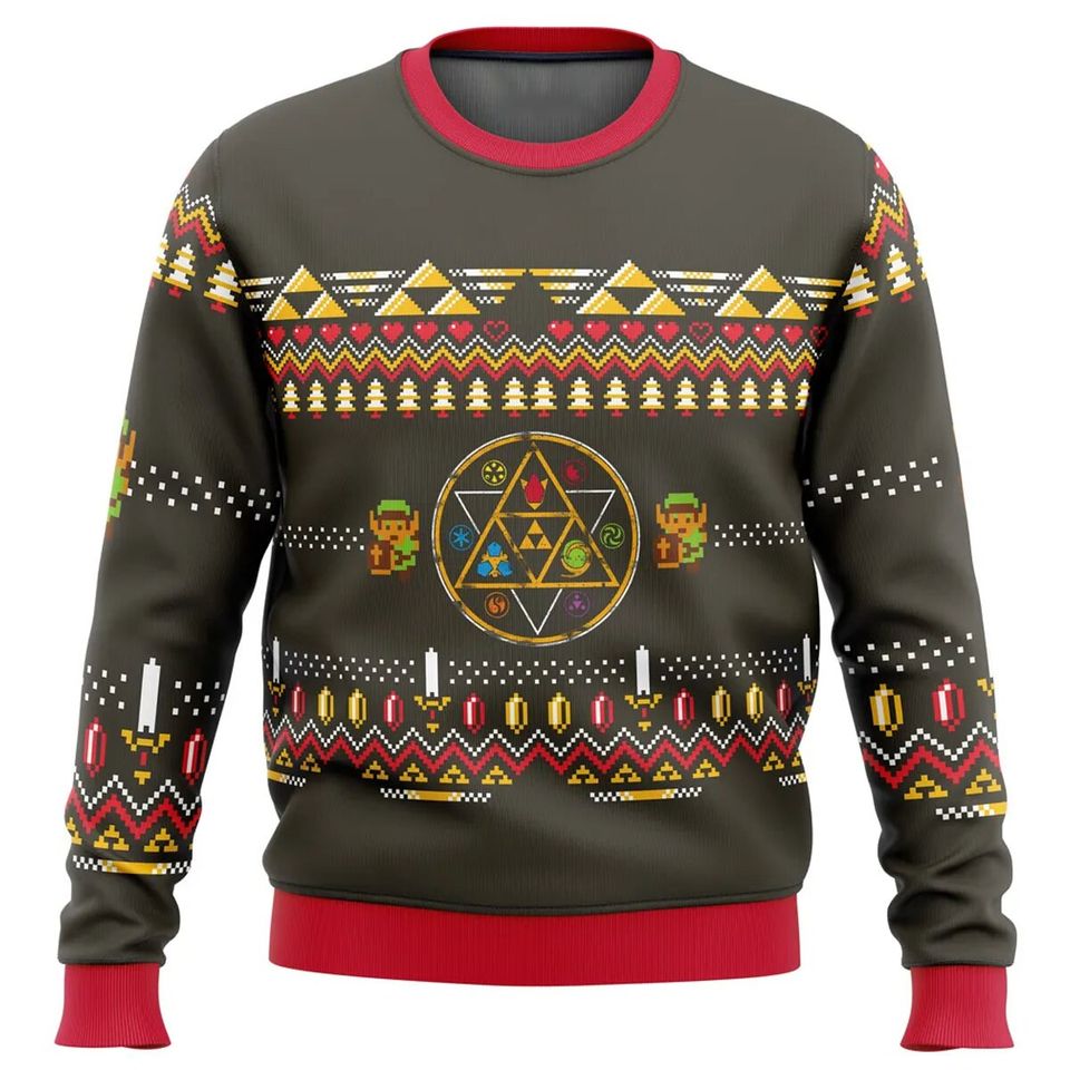 Zelda Rubies Ugly Christmas Sweater, The Legend Of Zelda Ugly Sweater Knitted