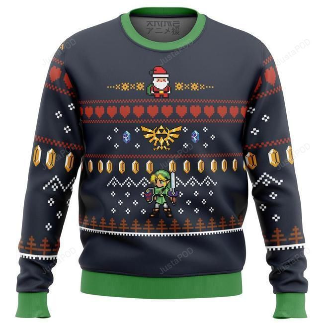 Zelda Santa Link Ugly Christmas Sweater Adult 3D Funny Matching for family