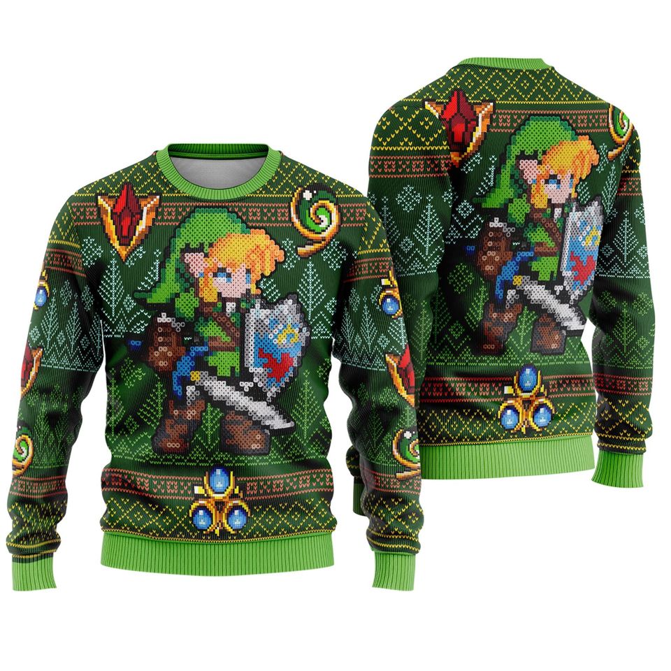 Zelda Tears of the Kingdom Link Ugly Christmas Sweater