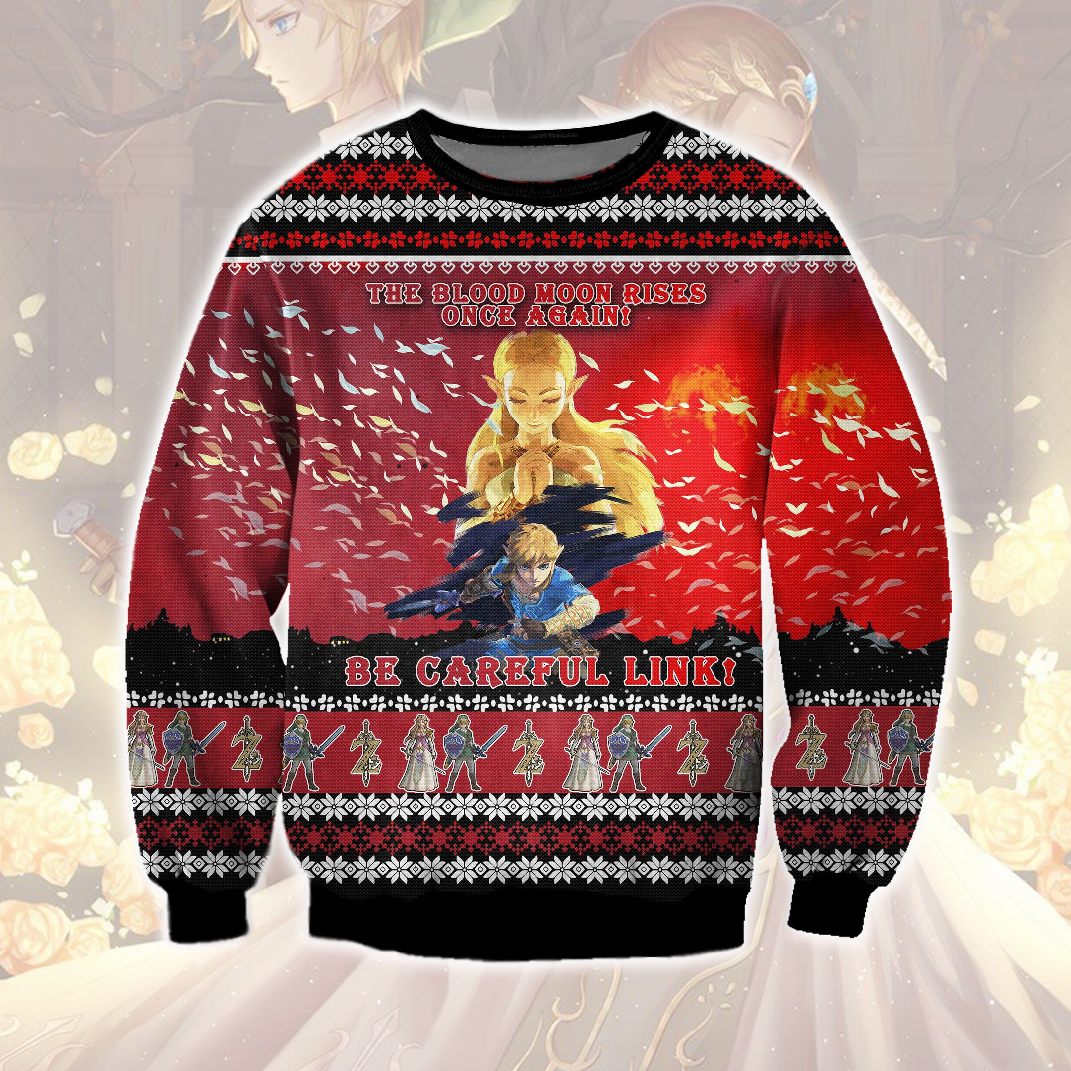 Zelda Ugly Christmas Sweater Adult 3D Funny Matching for family