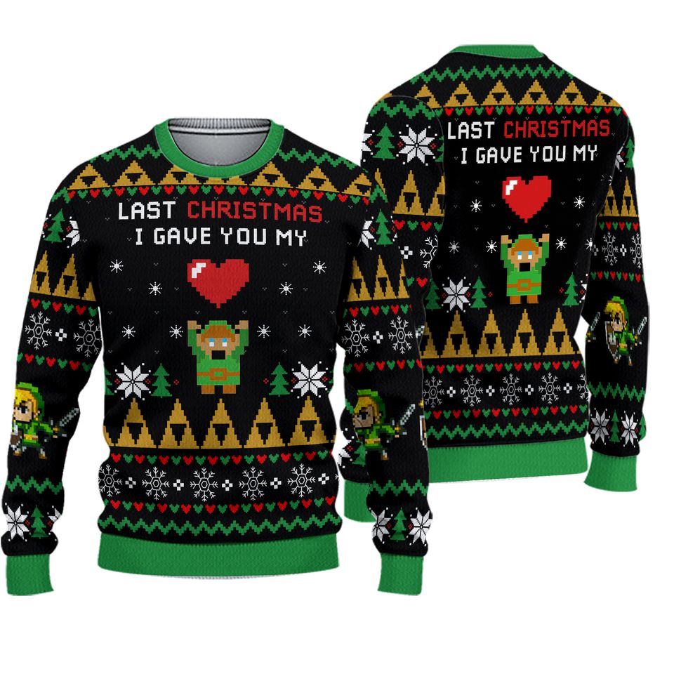 Zelda Ugly Sweater, Link To My Heart Legend of Zelda, Ugly Christmas Sweater