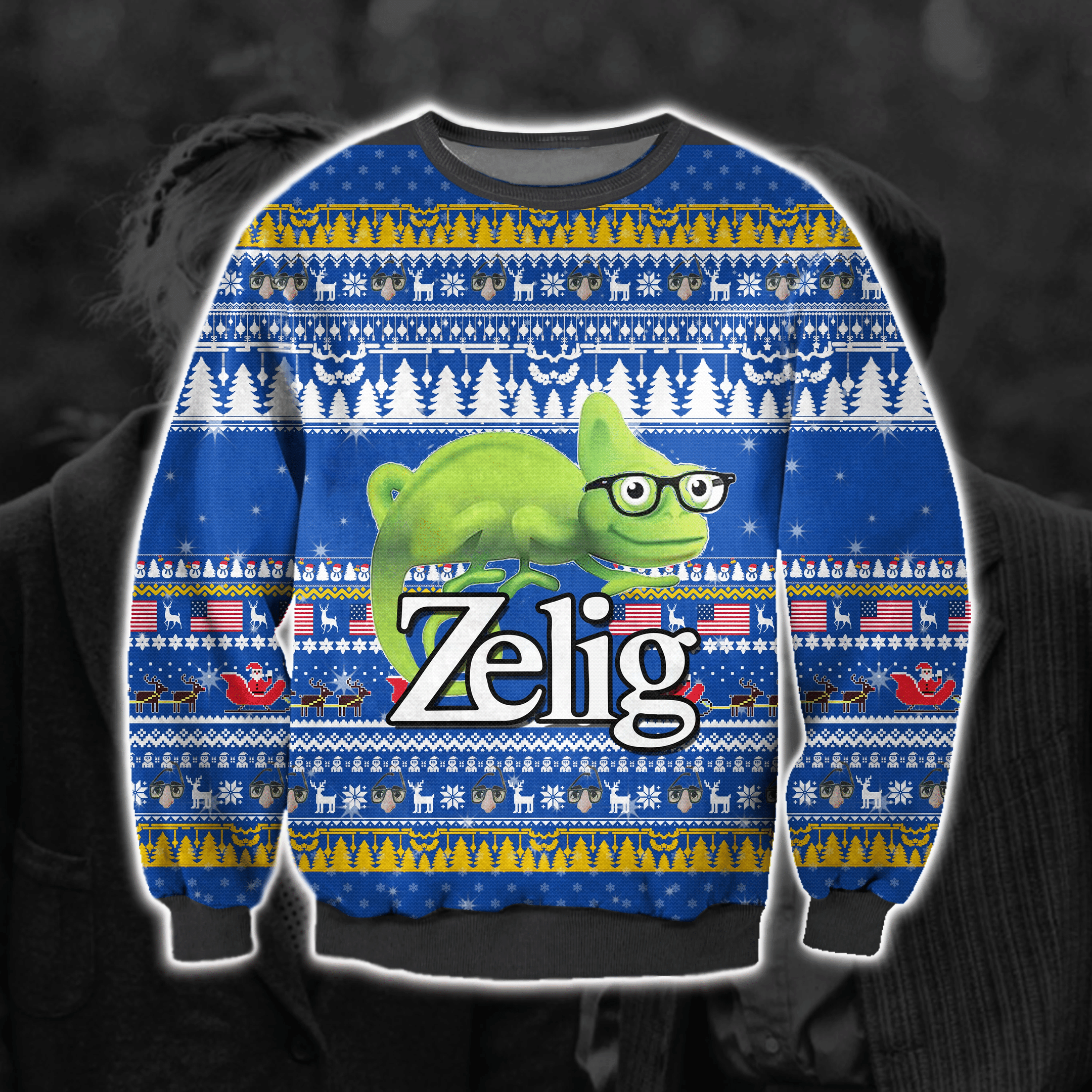 Zelig Ugly Christmas Sweater Adult 3D Funny Matching for family