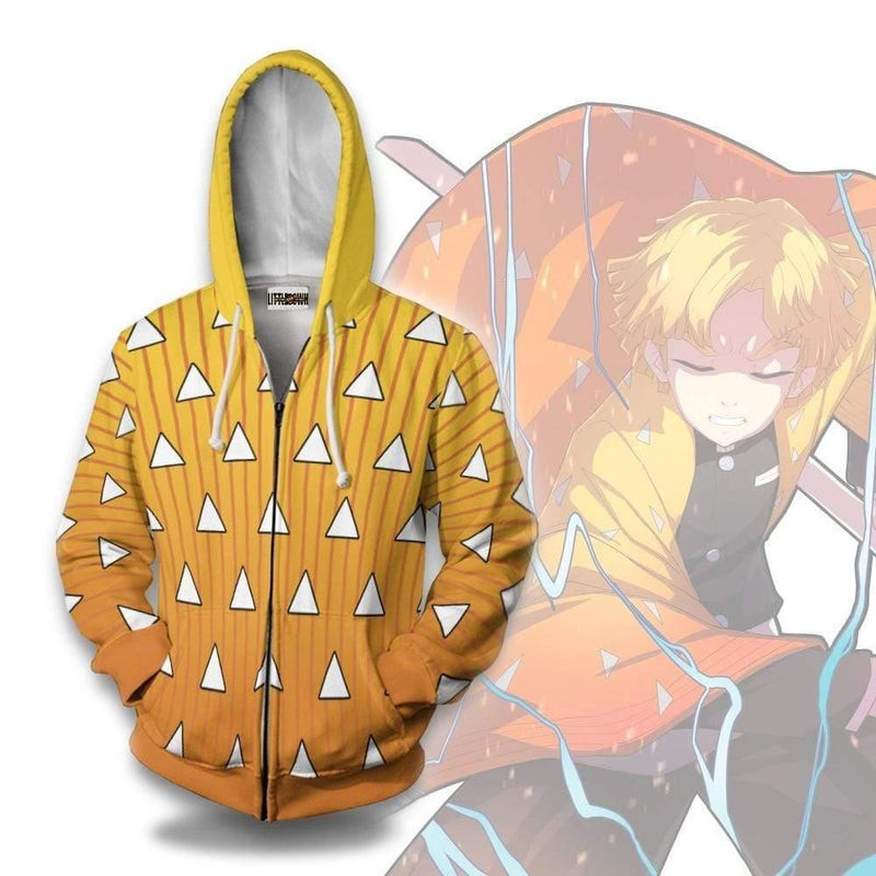 Zenitsu Agatsuma Pattern 3D All Over Print Hoodie, Zip Hoodie