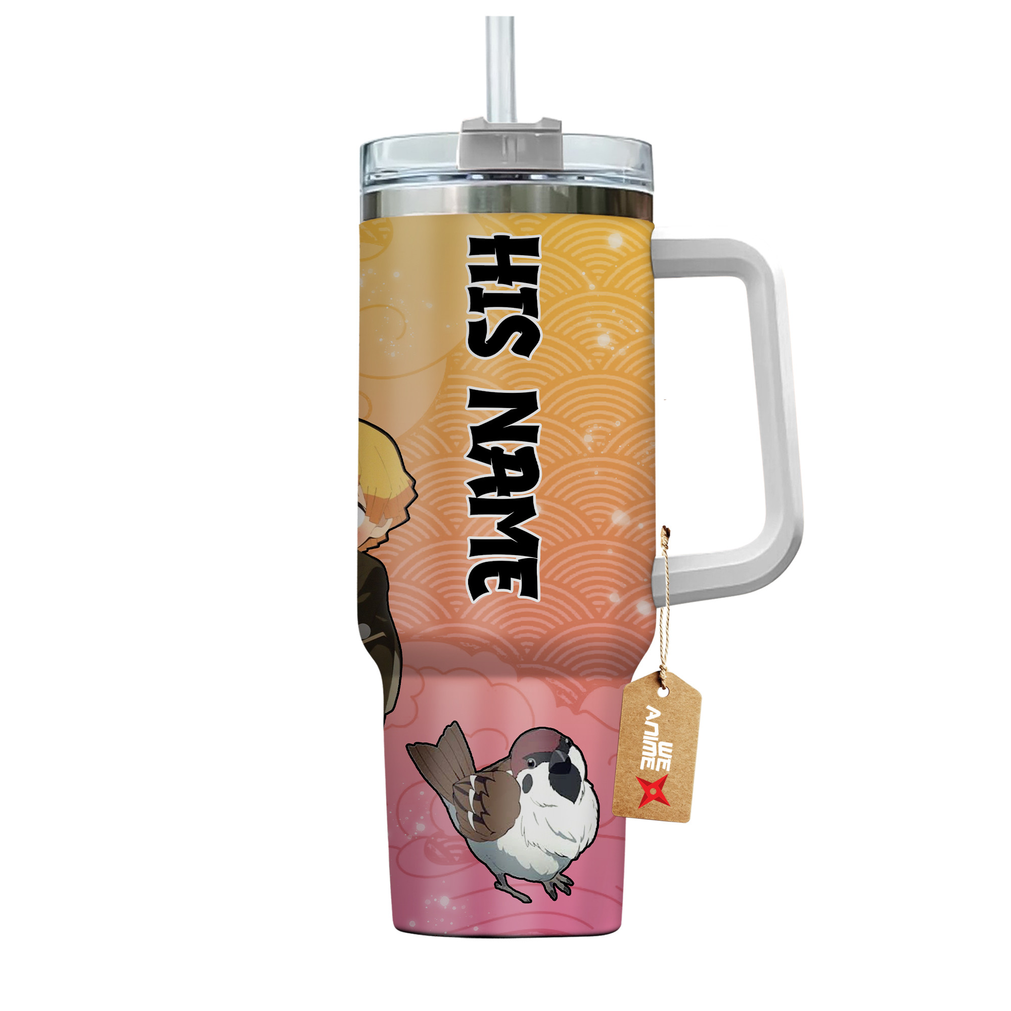 Zenitsu Demon Slayer Anime Valentine Custom Stanley Cup 40 oz 30 oz Tumbler With HandleTVC2301167 - Image 4