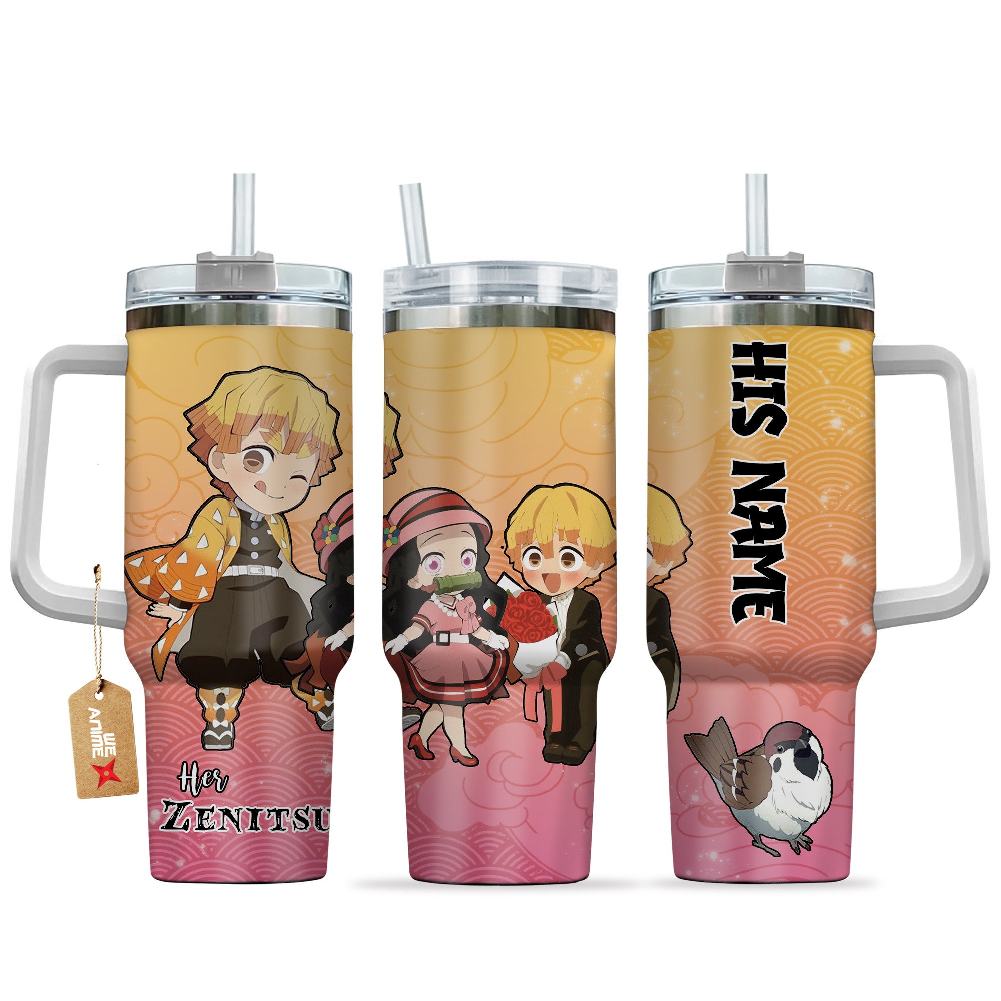 Zenitsu Demon Slayer Anime Valentine Custom Stanley Cup 40 oz 30 oz Tumbler With HandleTVC2301167