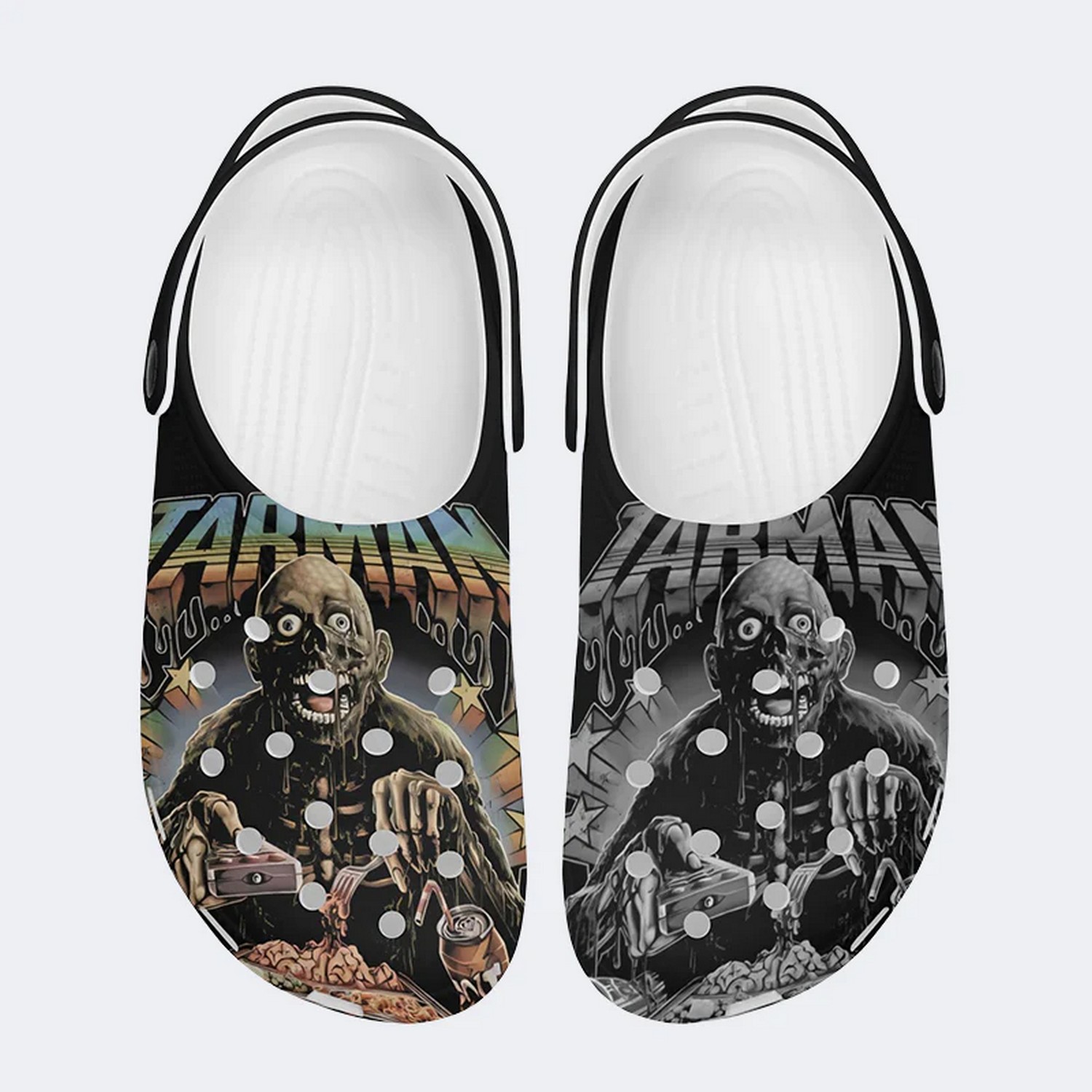 Zombie Eat Brain Horror Halloween Crocs Crocband Clogs Shoes Comfortable For Men Women and Kids