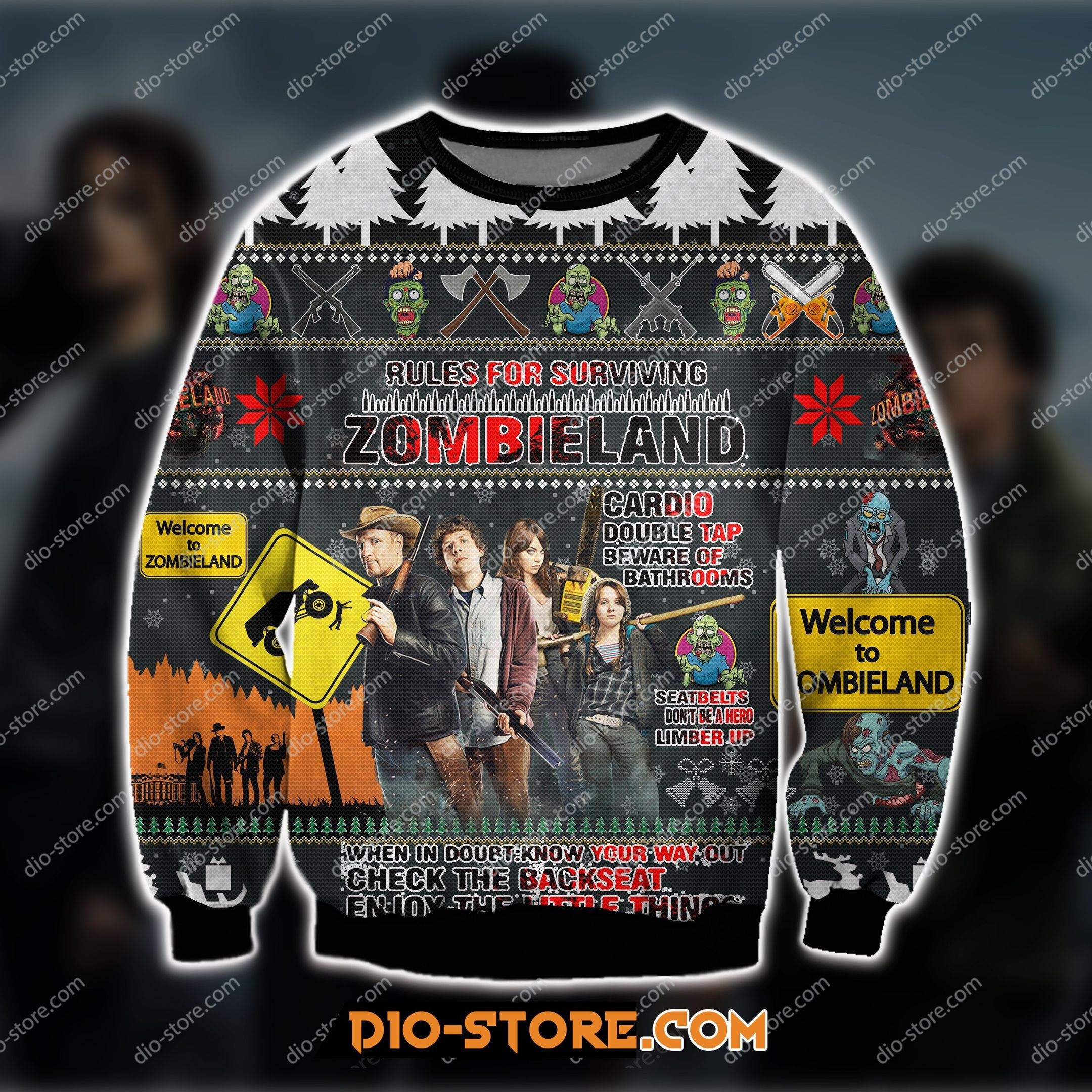 Zombieland Comedy Film Ugly Christmas Sweater Adult 3D Funny Matching for family
