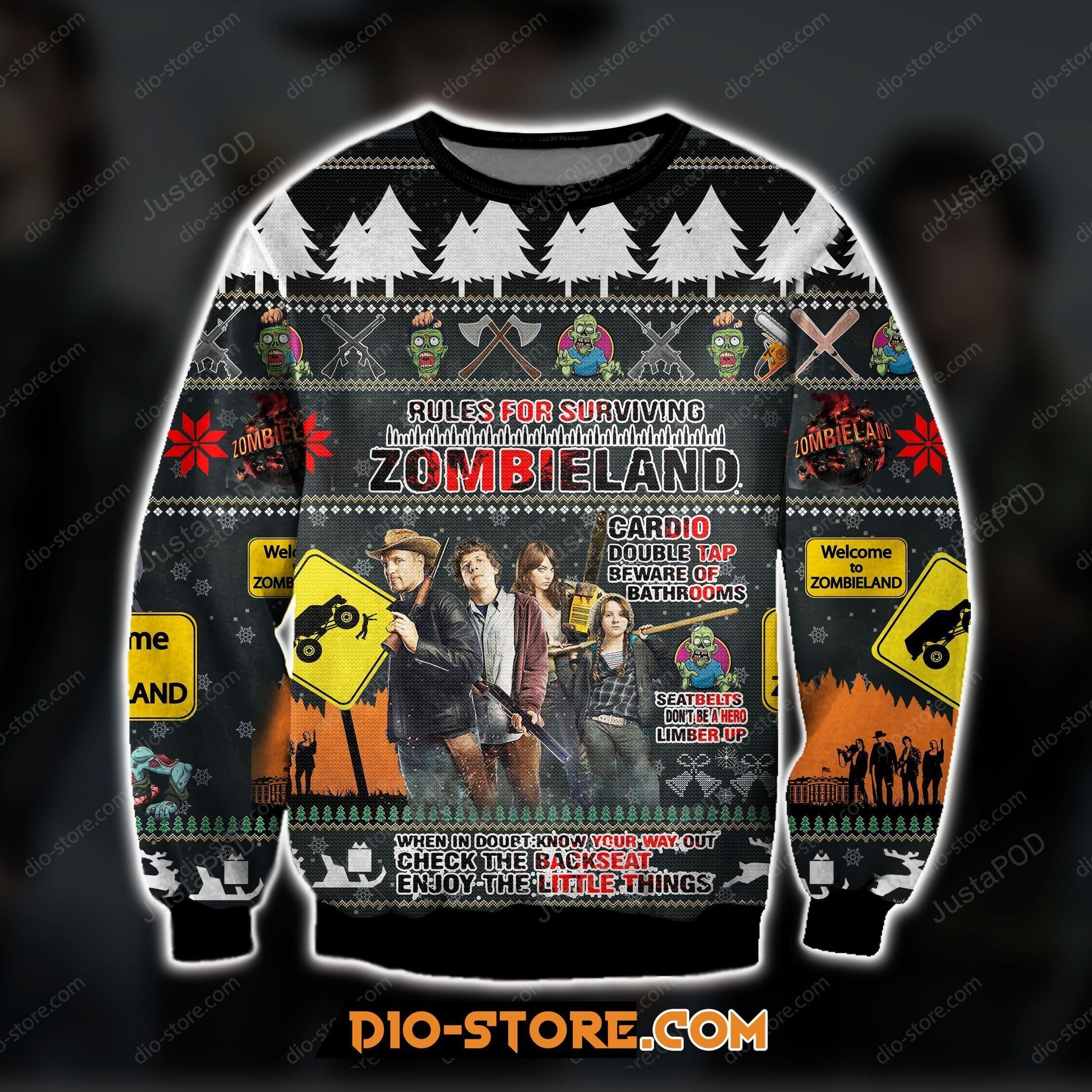 Zombieland Ugly Christmas Sweater Adult 3D Funny Matching for family