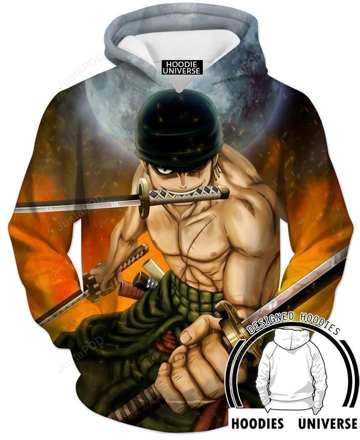 ZORO Swoword 3D All Over Print Hoodie, Zip Hoodie